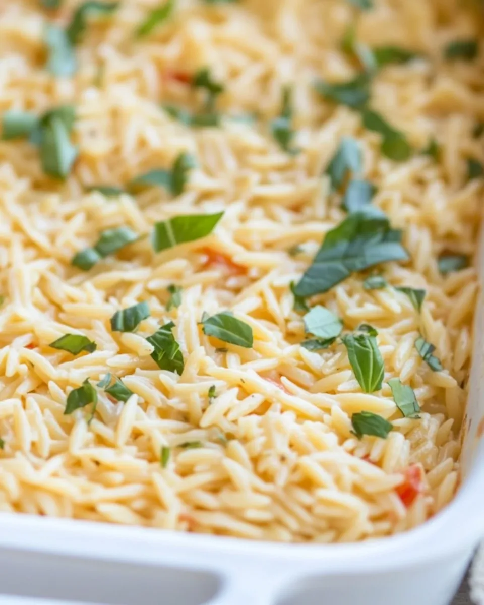 Easy Creamy Boursin Baked Orzo photo