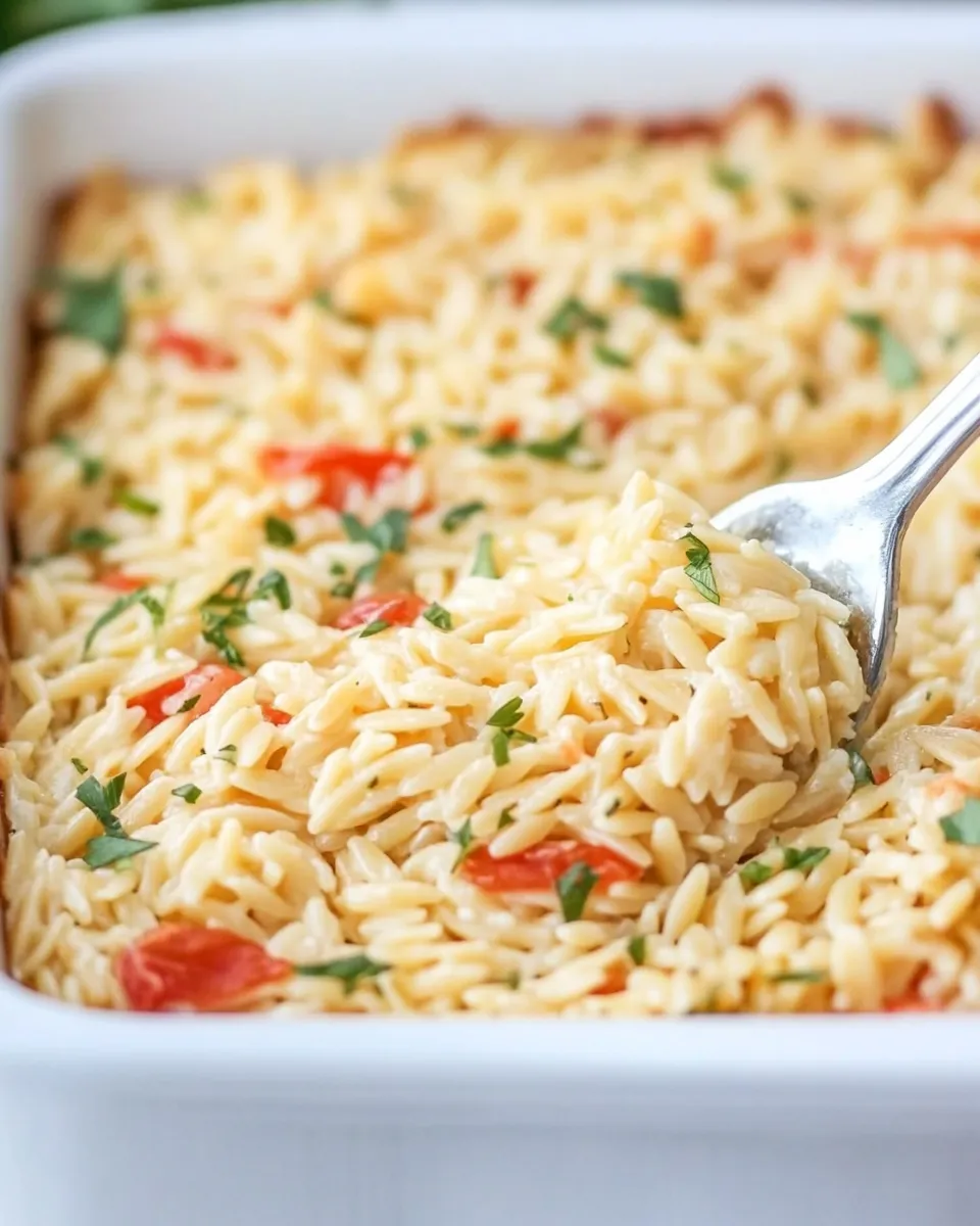 Delicious Creamy Boursin Baked Orzo recipe image