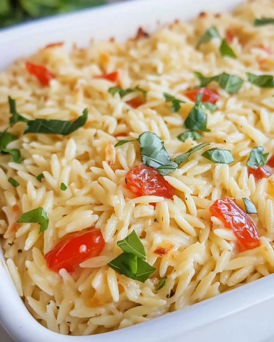 Quick Creamy Boursin Baked Orzo dish photo