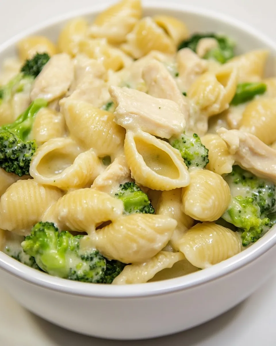 Easy Creamy Broccoli Chicken Shells and Cheese recipe photo