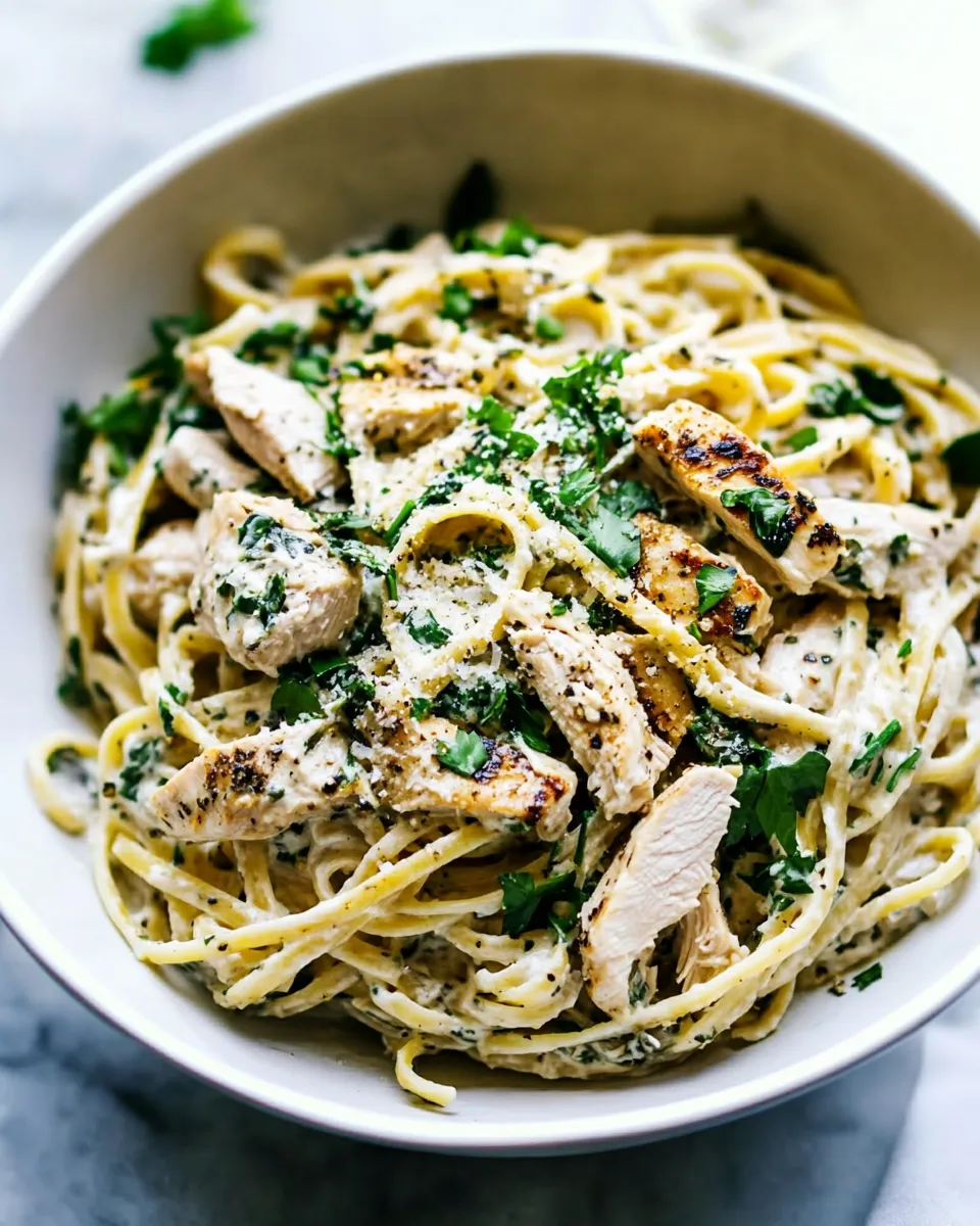Easy Creamy Chicken Pasta Recipe shot