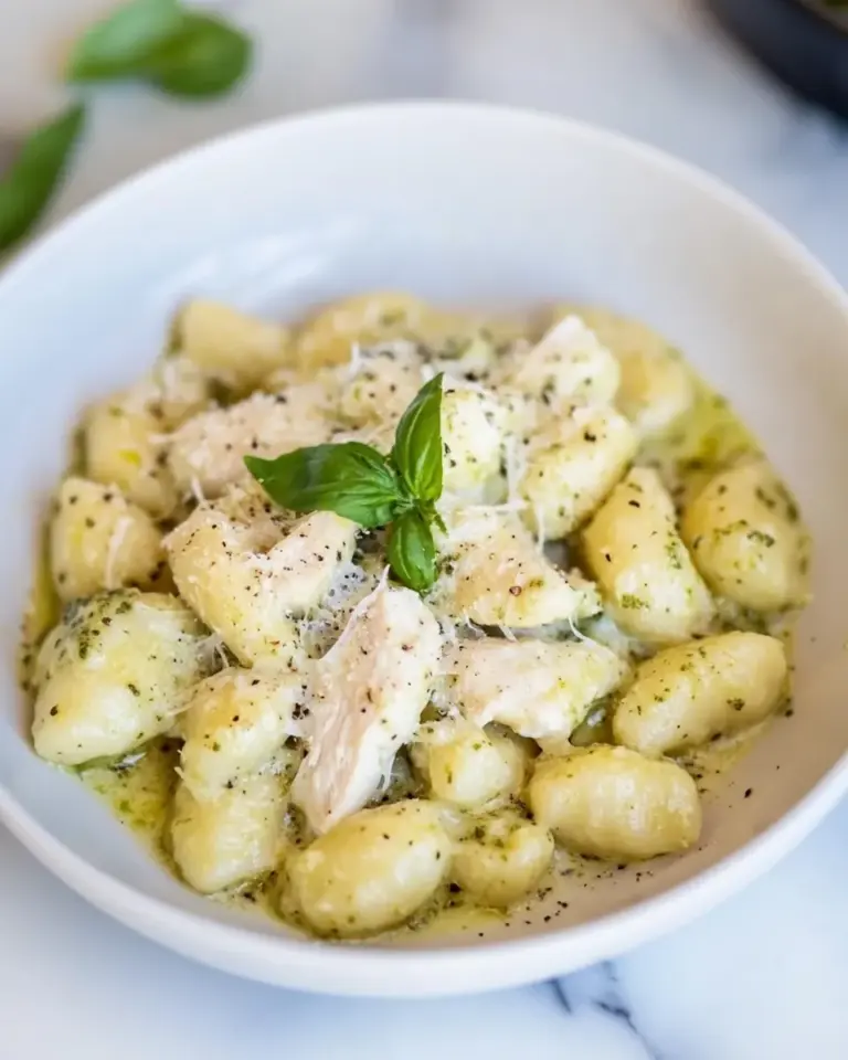 Homemade Creamy Chicken Pesto Gnocchi photo