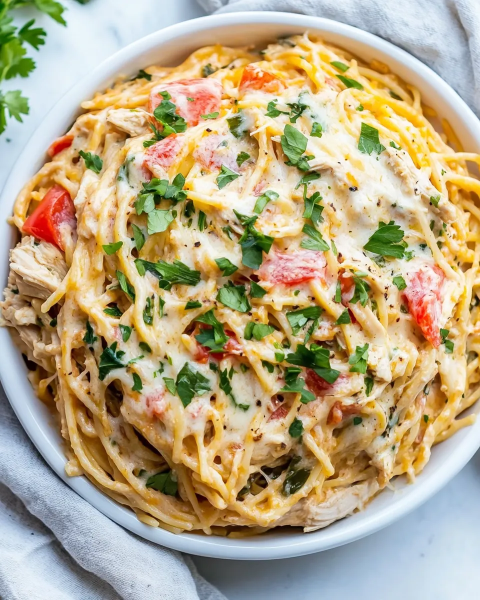 Homemade Creamy Chicken Spaghetti photo