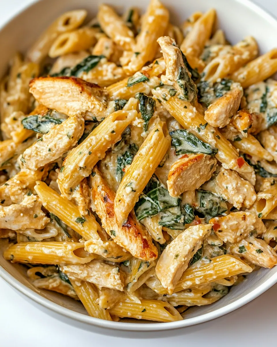 Delicious Creamy Garlic Chicken Pasta plate image