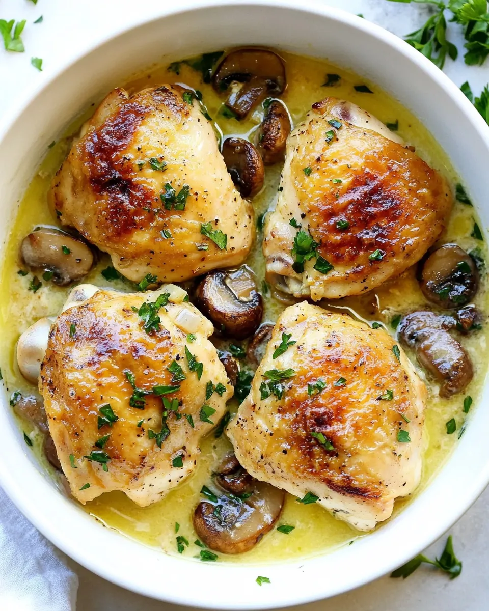 Easy Creamy Garlic Mushroom Chicken (Instant Pot) recipe photo