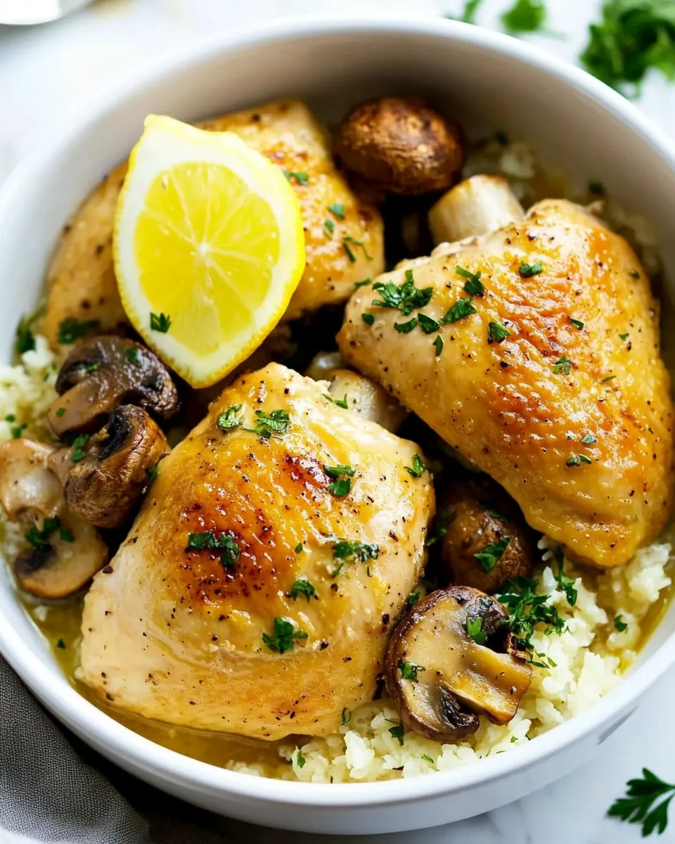 Savory Creamy Garlic Mushroom Chicken (Instant Pot) shot
