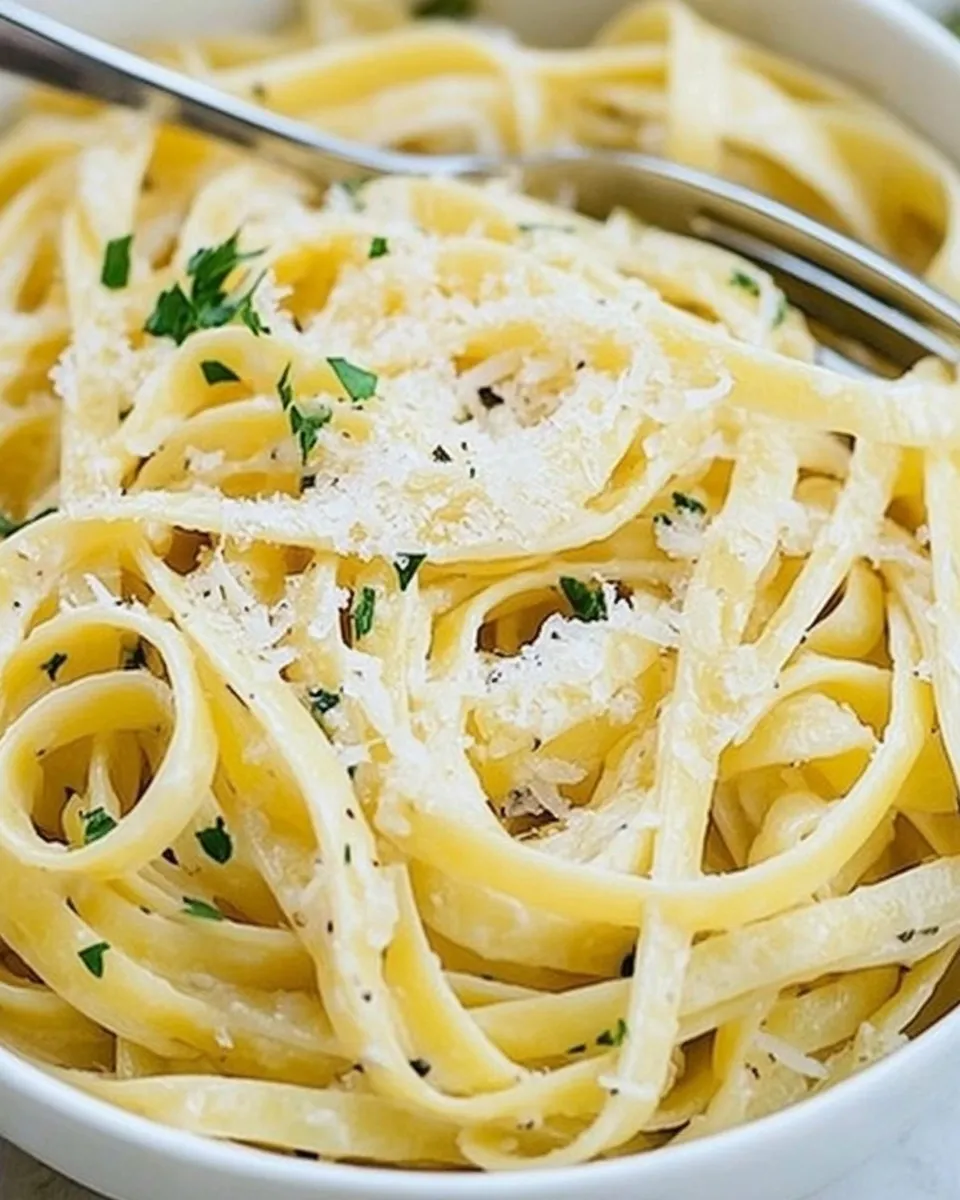 Delicious Creamy Garlic Parmesan Fettuccine dish photo