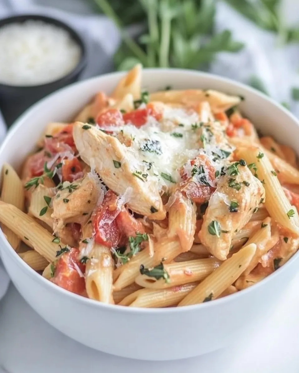 Savory Creamy Italian Chicken Pasta dish photo