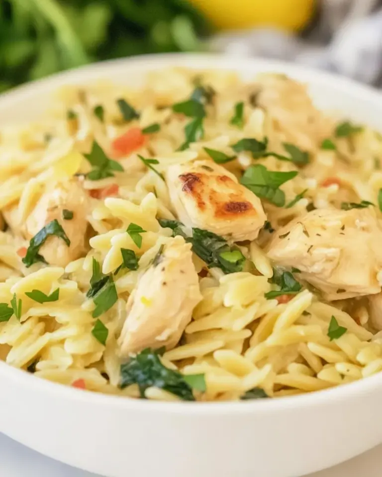 Homemade Creamy Lemon Orzo with Chicken photo