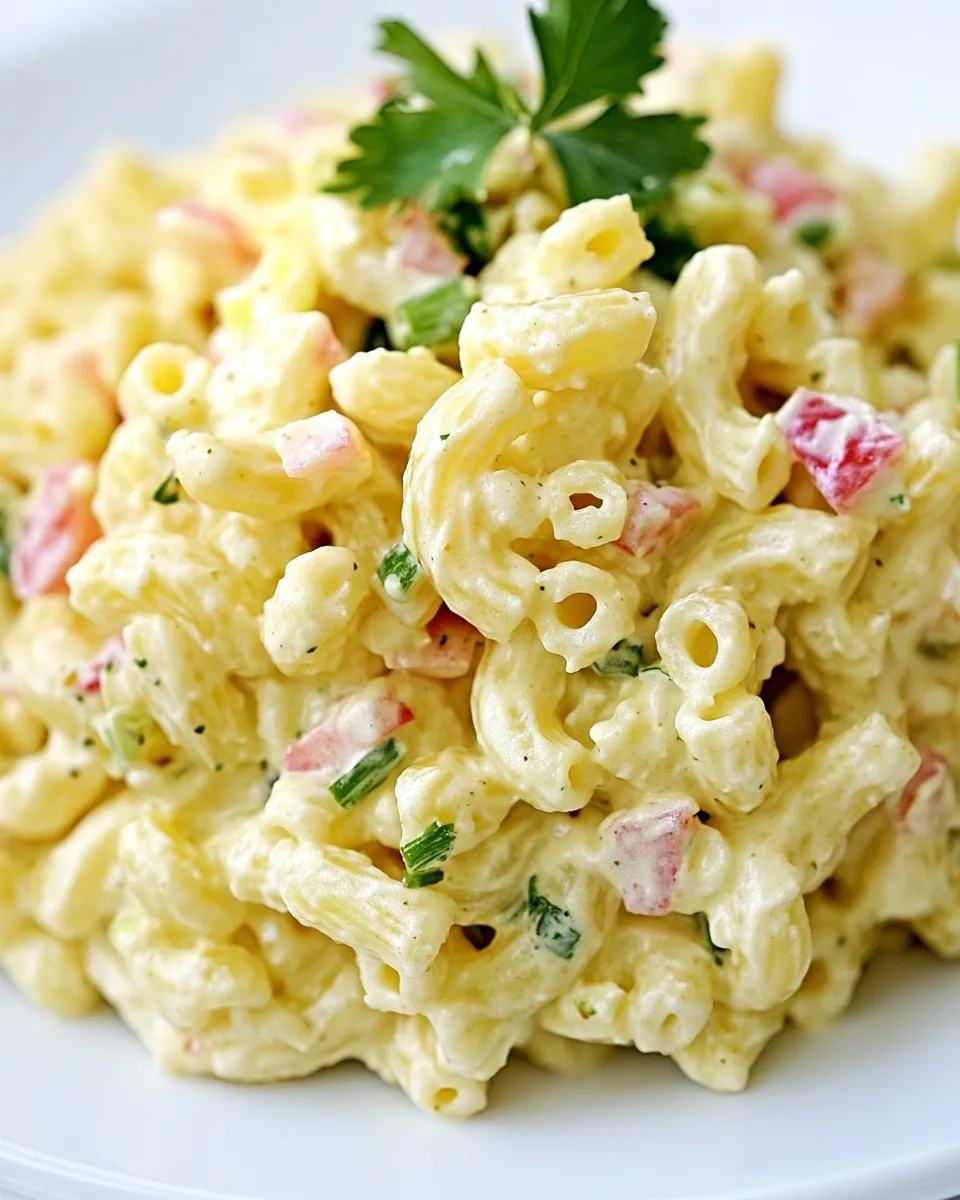 Delicious Creamy, Lighter Macaroni Salad shot