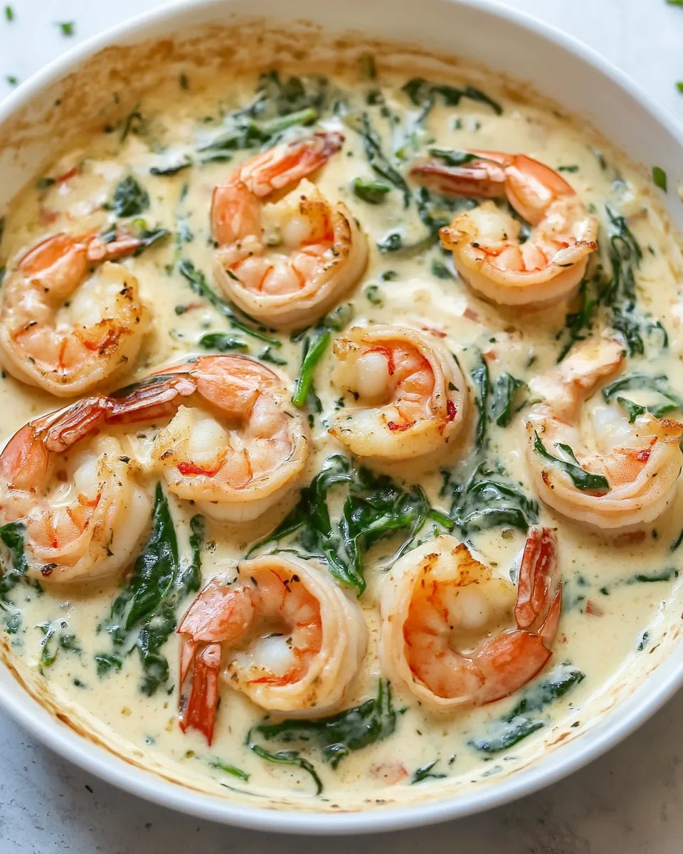 Homemade Creamy Parmesan and Spinach Shrimp photo