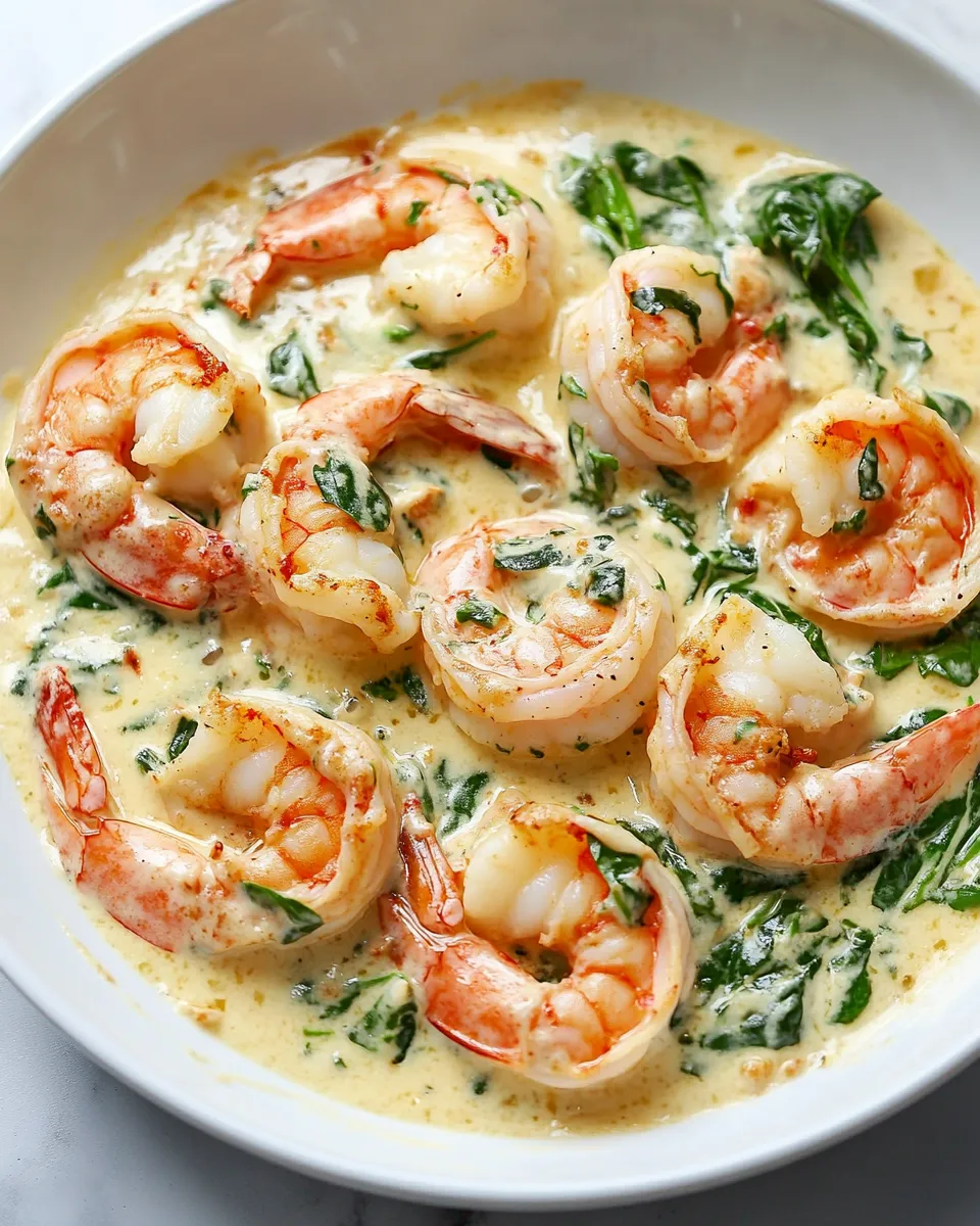Classic Creamy Parmesan and Spinach Shrimp image