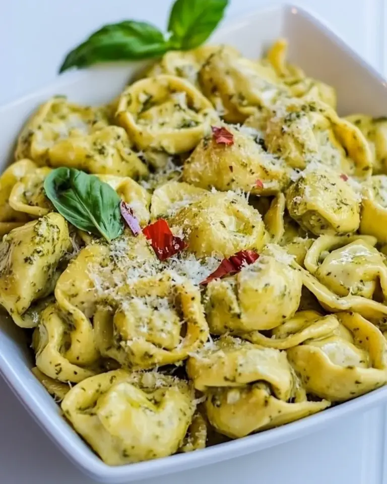 Homemade Creamy Pesto Chicken Tortellini photo