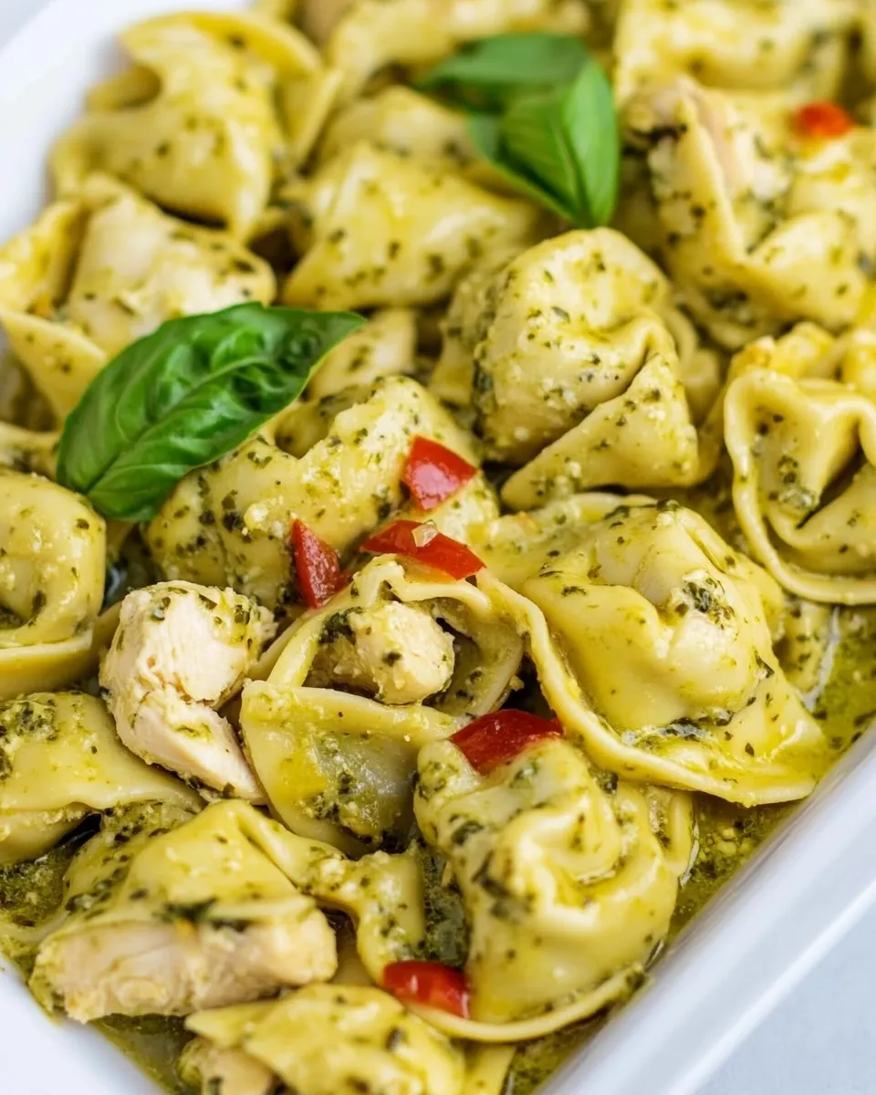 Delicious Creamy Pesto Chicken Tortellini recipe photo