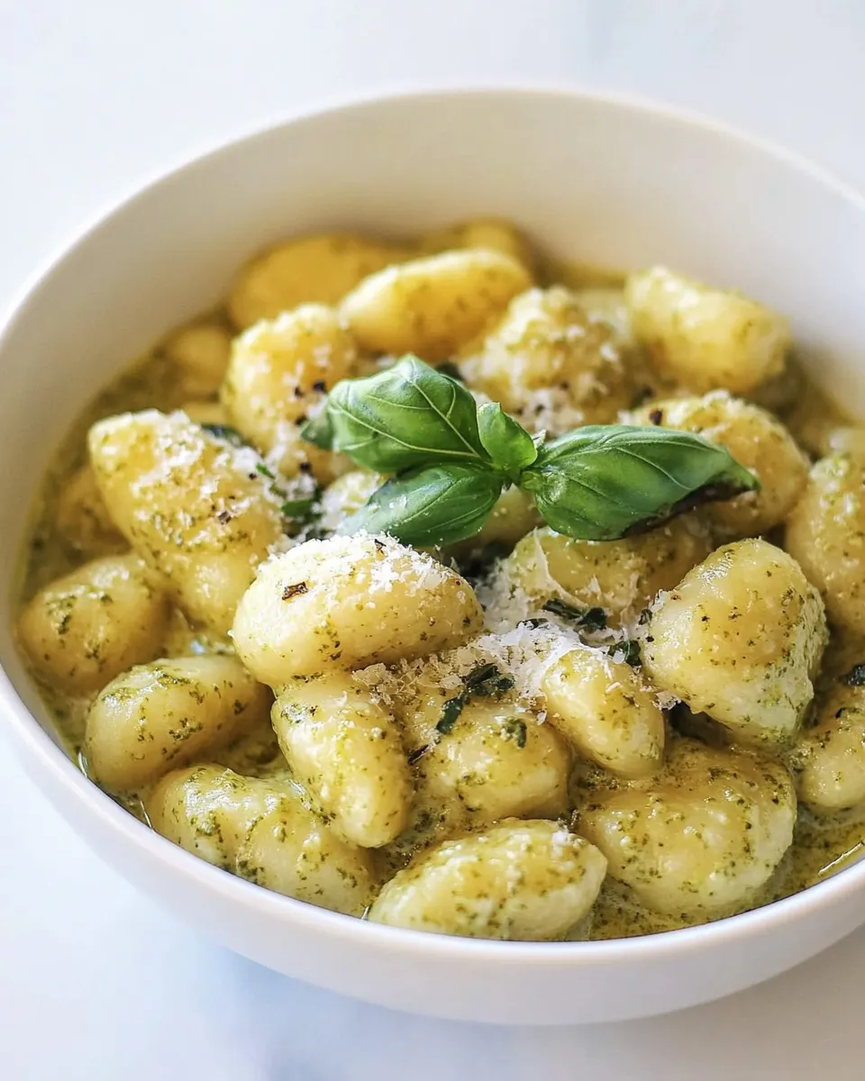Homemade Creamy Pesto Gnocchi photo