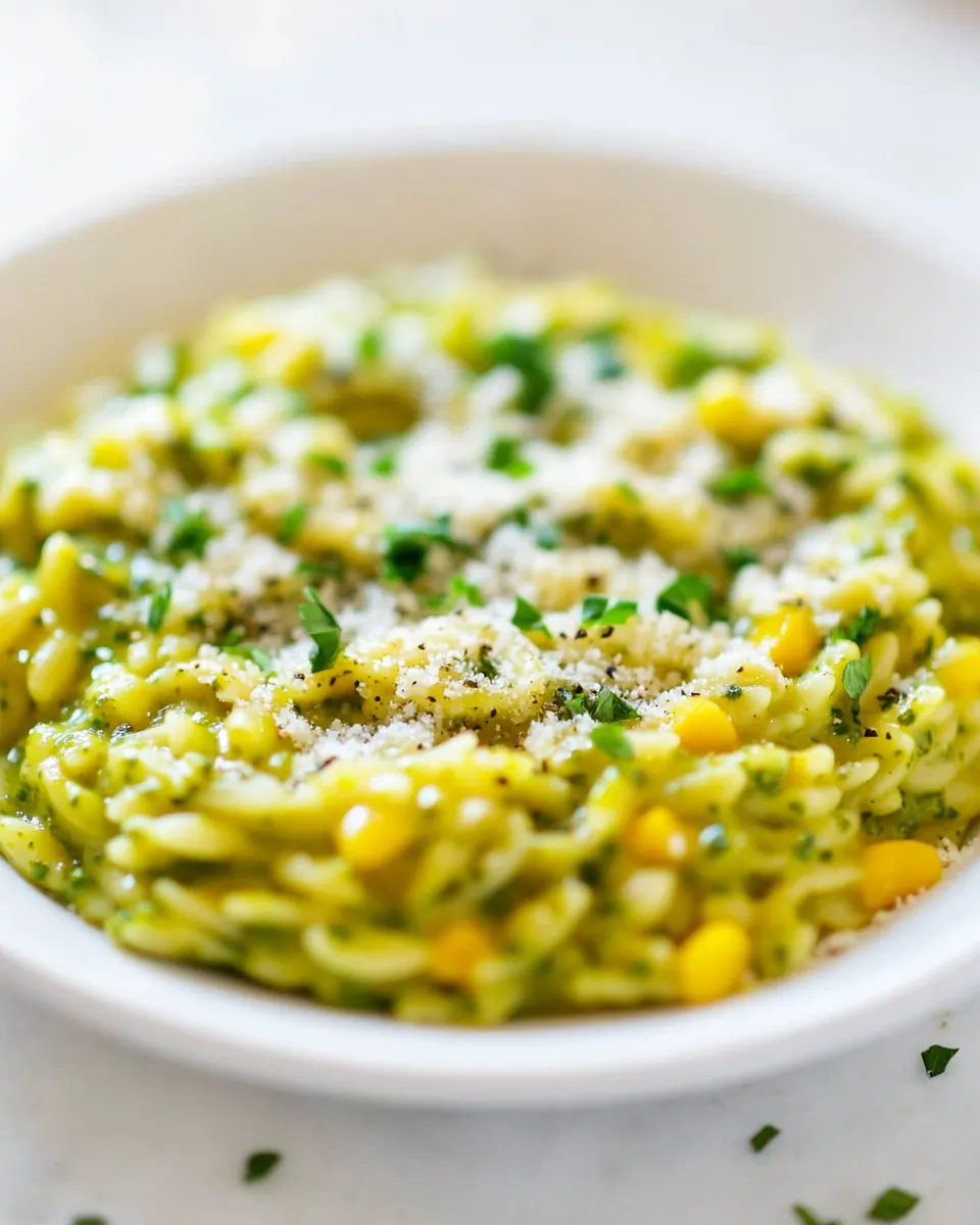 Quick Creamy Pesto Orzo (30 Minutes; ONE Pot!) recipe photo