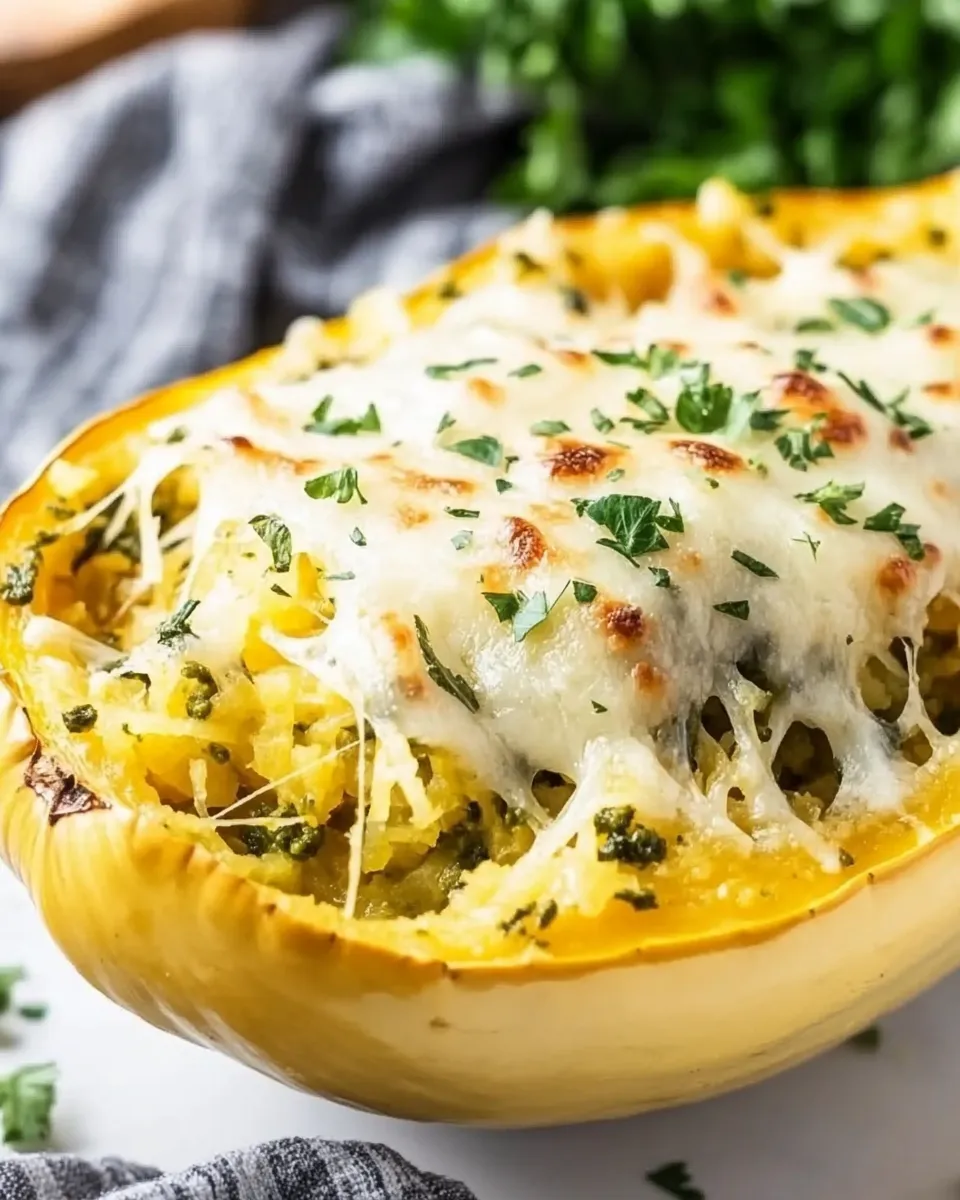 Delicious Creamy Pesto Spaghetti Squash image