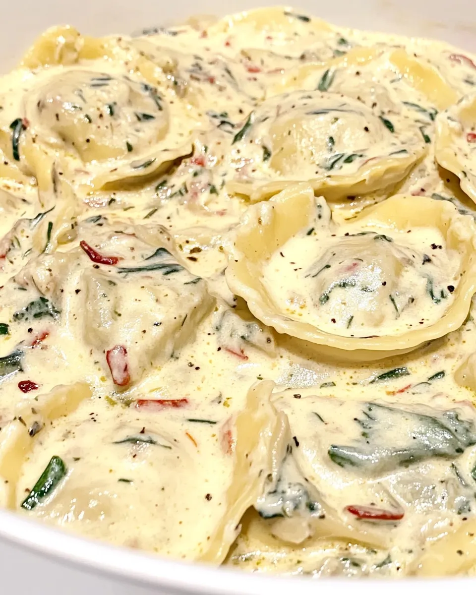 Delicious Creamy Ravioli shot