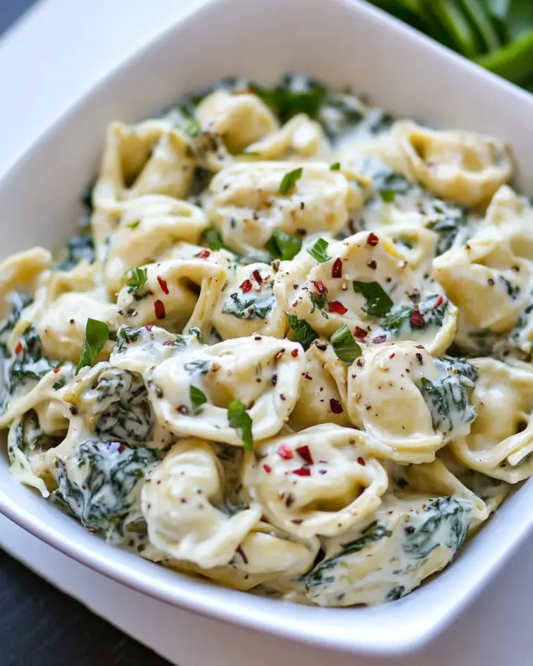 Homemade Creamy Spinach Artichoke Tortellini photo