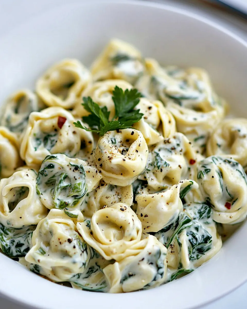 Easy Creamy Spinach Artichoke Tortellini recipe photo