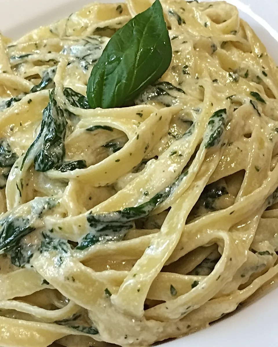 Classic Creamy Spinach Fettuccine image