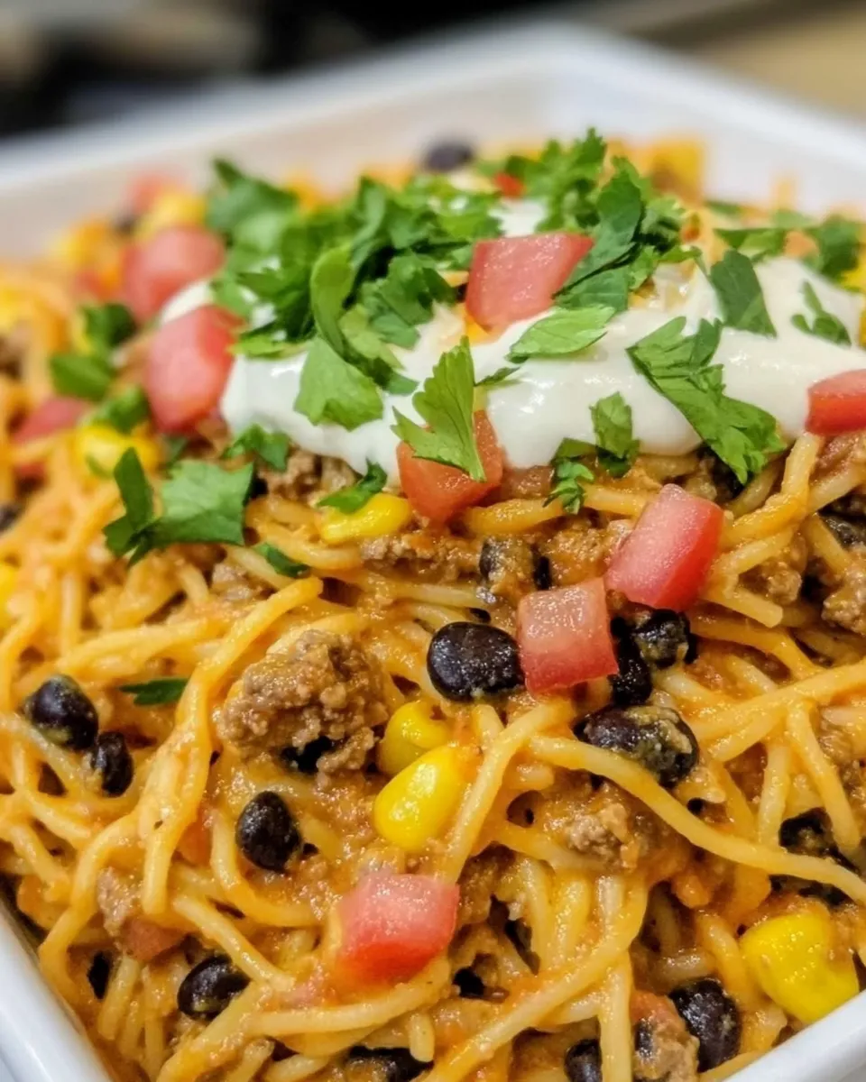 Classic Creamy Taco Spaghetti image