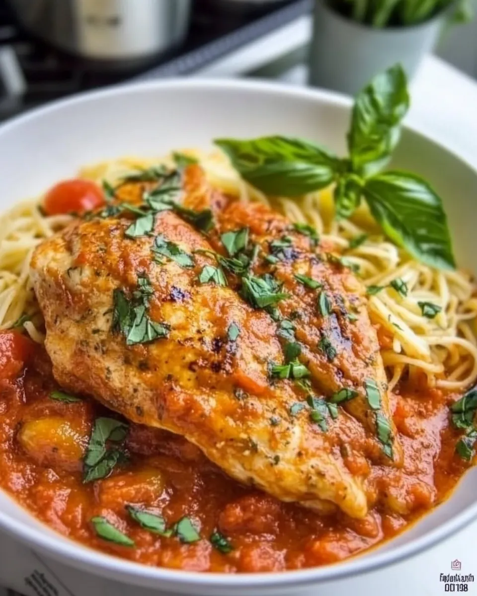 Easy Creamy Tomato Basil Chicken Skillet photo