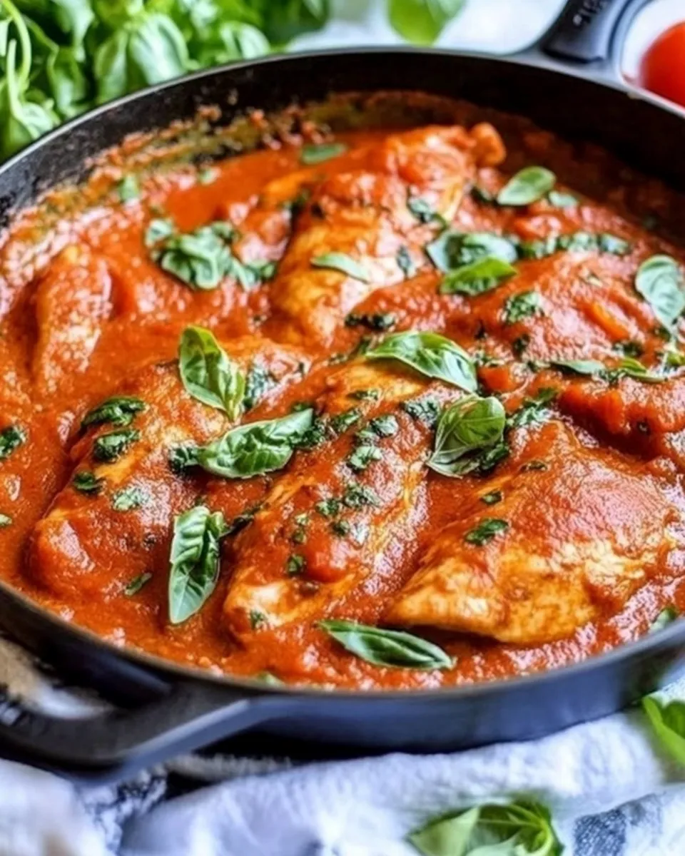 Quick Creamy Tomato Basil Chicken Skillet recipe photo