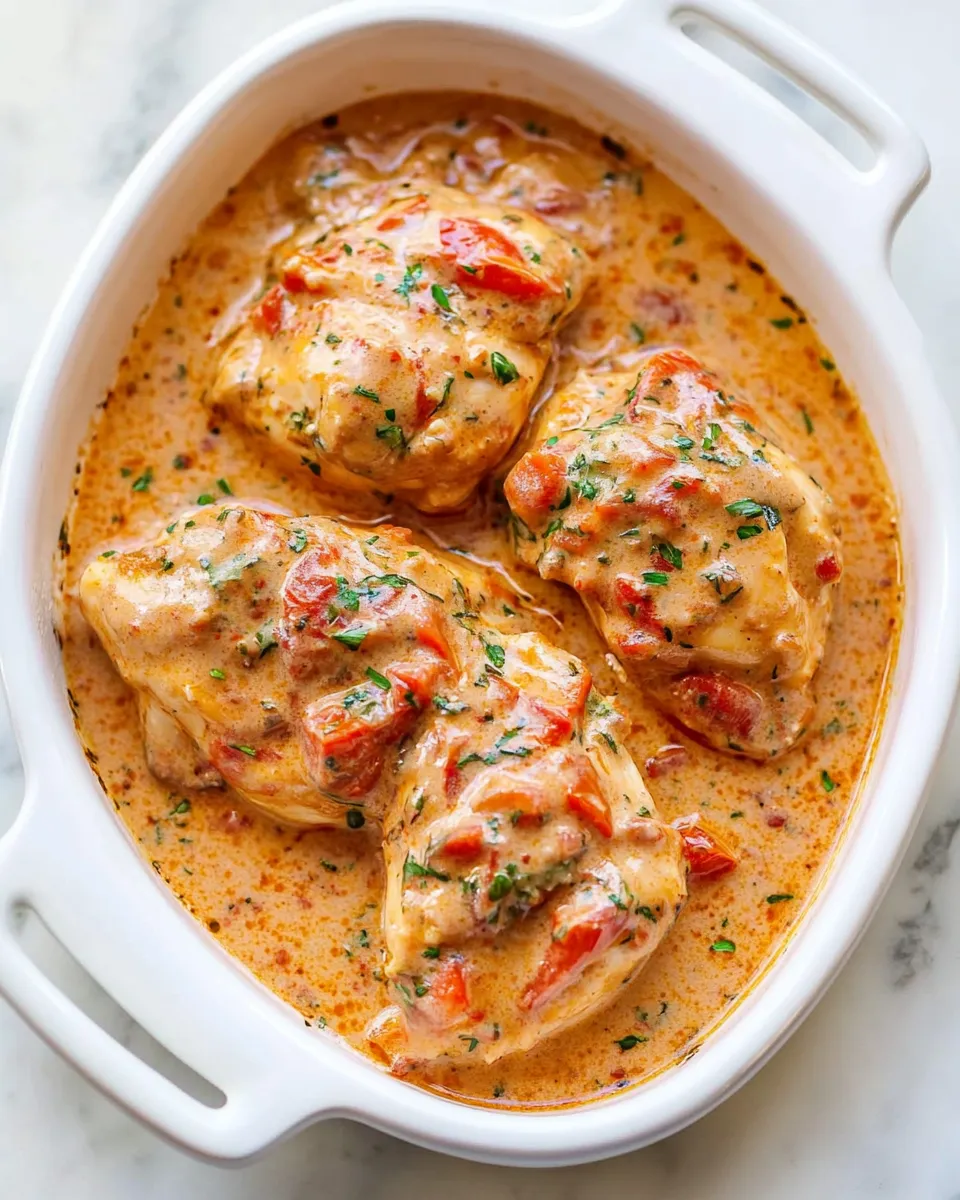 Delicious Creamy Tomato Chicken shot