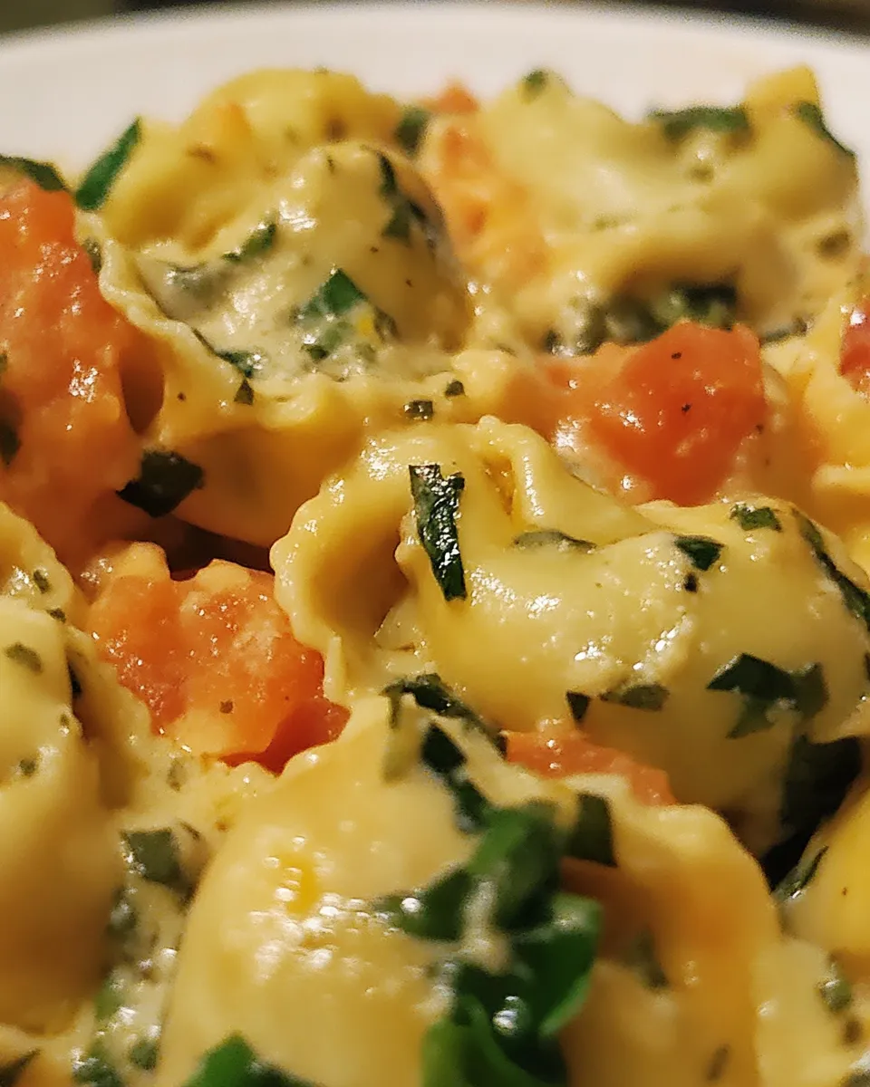 Delicious Creamy Tomato Tortellini shot