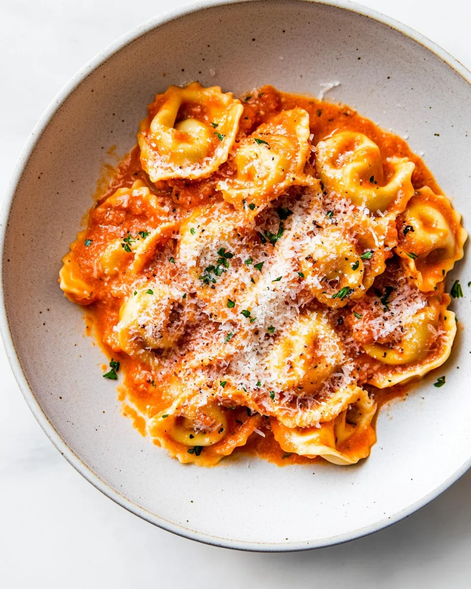 Quick Creamy Tomato Tortellini (One Pan) shot