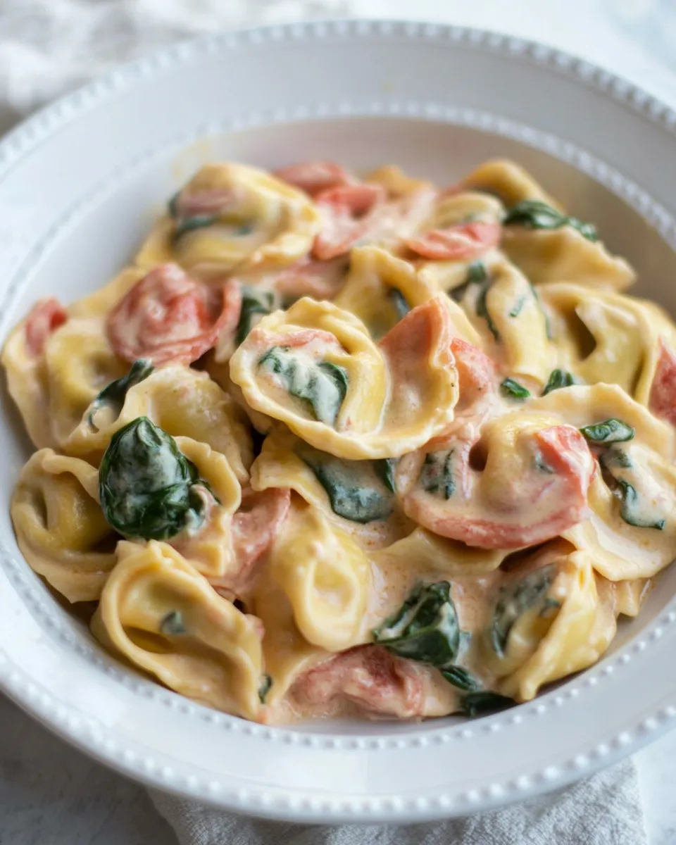 Easy Creamy Tomato and Spinach Tortellini recipe photo