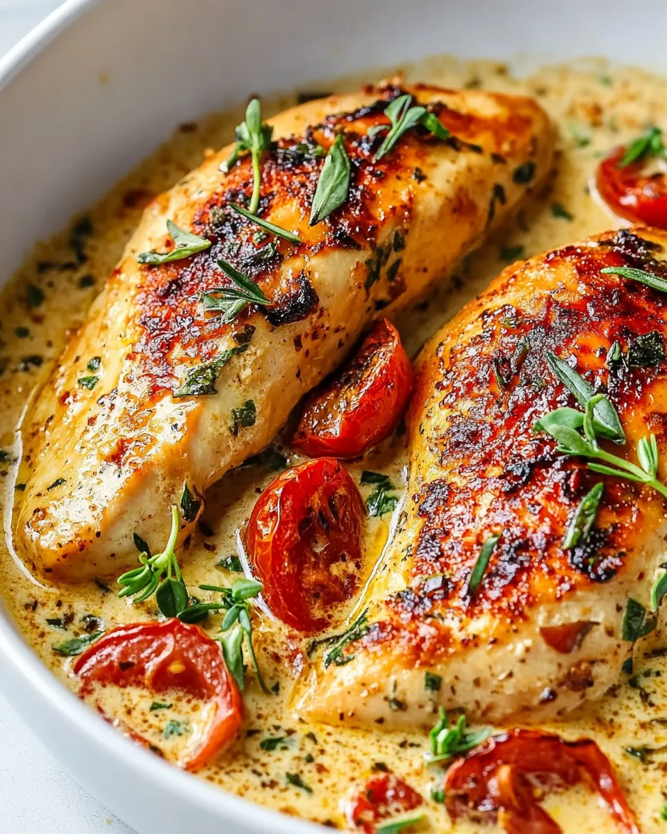 Delicious Creamy Tuscan Chicken shot