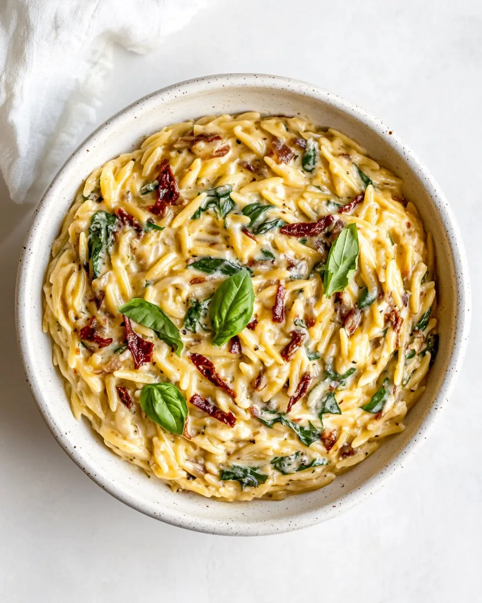 Easy Creamy Tuscan Orzo recipe photo
