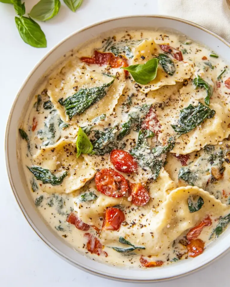 Homemade Creamy Tuscan Ravioli photo