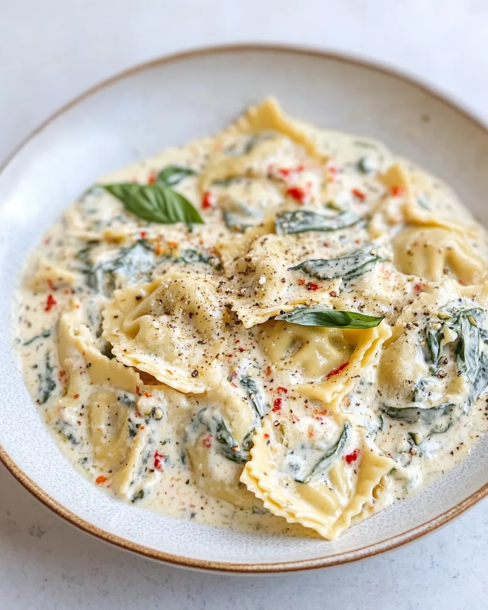 Easy Creamy Tuscan Ravioli recipe photo