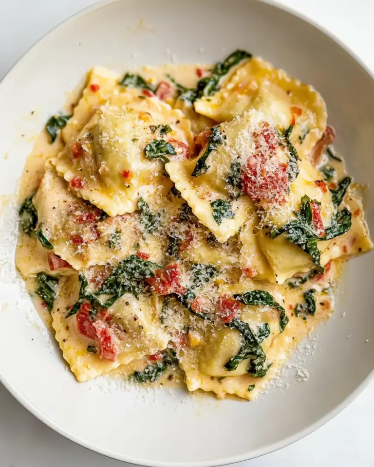 Easy Creamy Tuscan Ravioli (One Pan, 15 Minutes!) photo