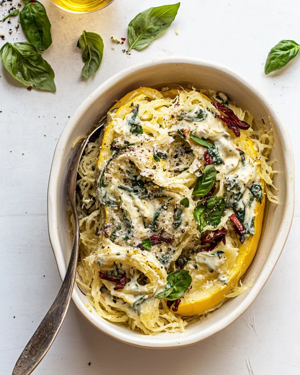 Homemade Creamy Tuscan Spaghetti Squash (Paleo, Vegan) recipe photo