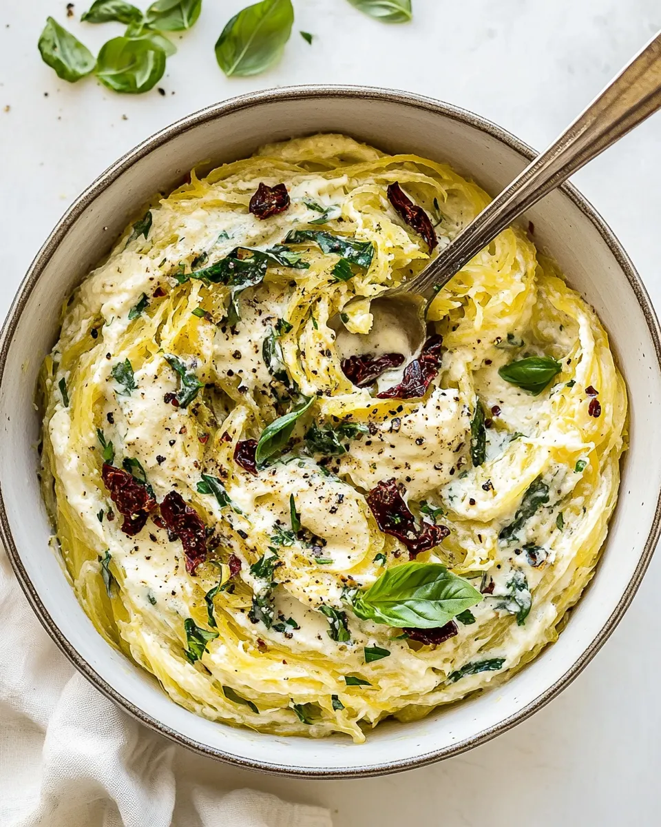 Quick Creamy Tuscan Spaghetti Squash (Paleo, Vegan) image