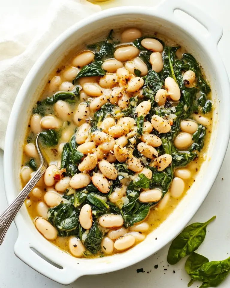 Homemade Creamy White Beans with Spinach recipe photo
