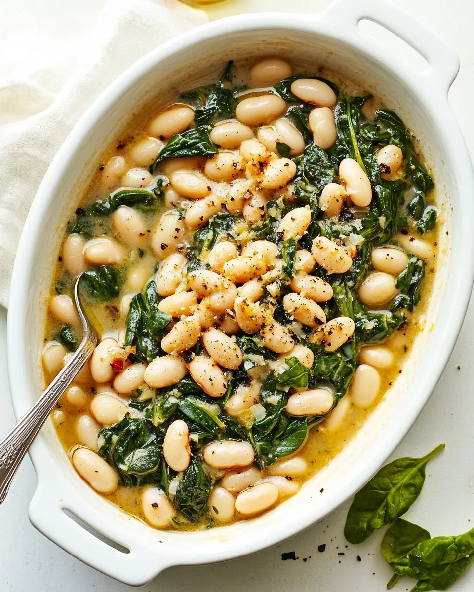 Homemade Creamy White Beans with Spinach recipe photo