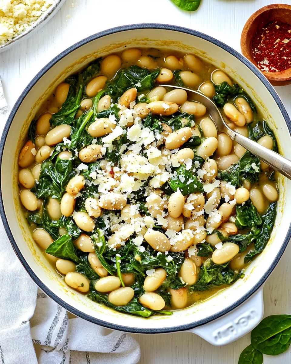 Delicious Creamy White Beans with Spinach plate image