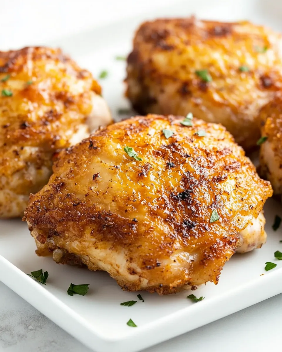Delicious Crispy Air Fryer Chicken Thighs shot