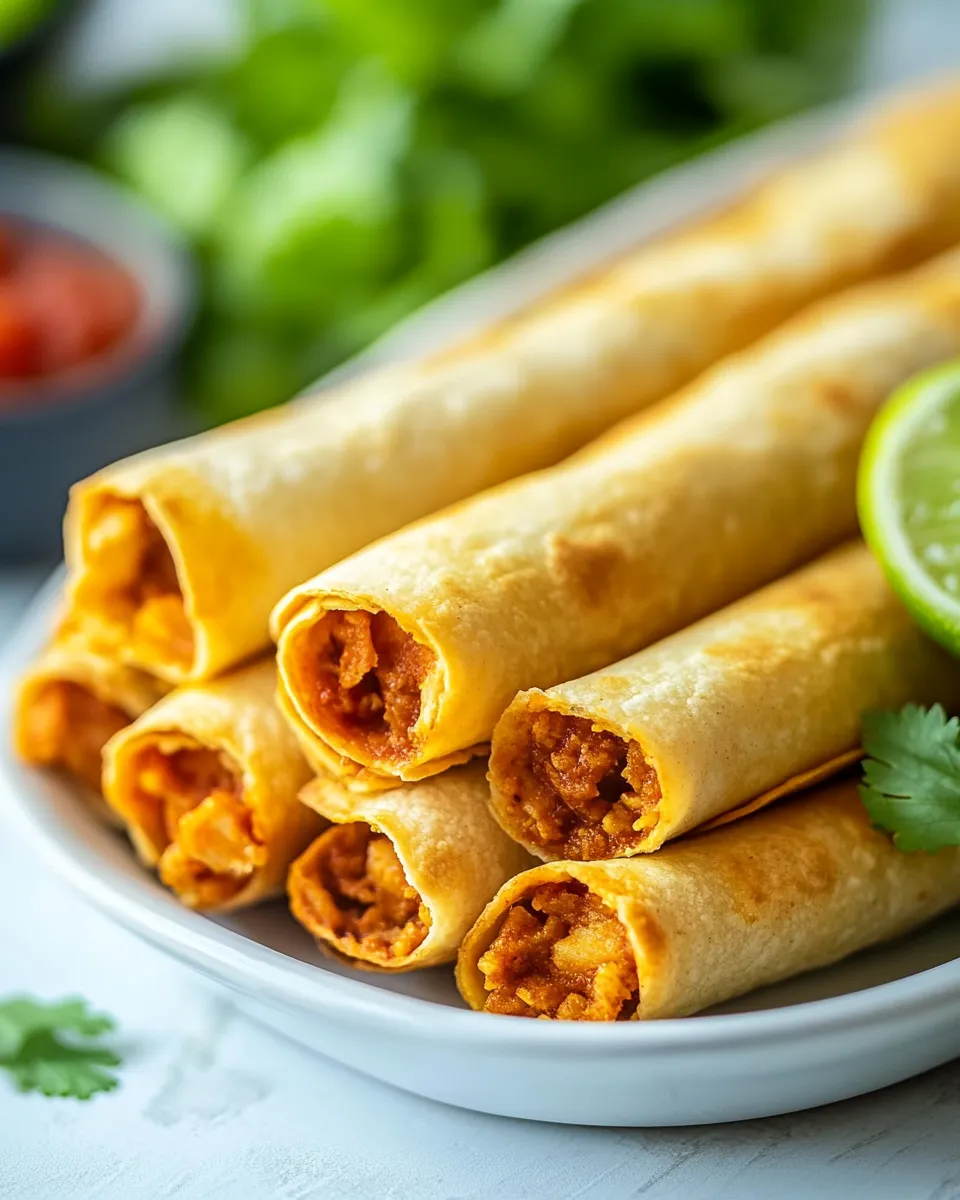 Homemade Crispy Baked Chicken Taquitos photo