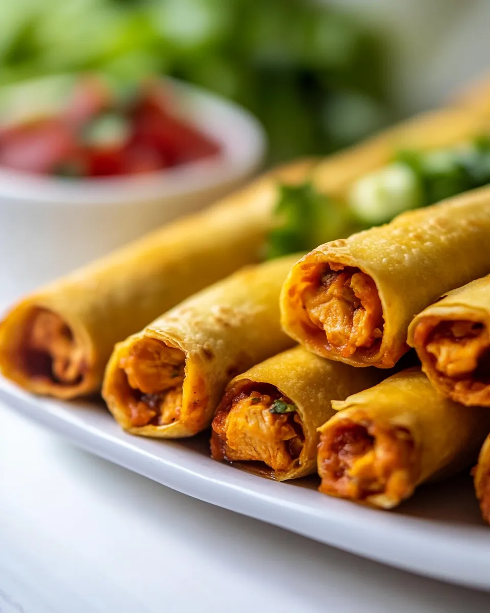Delicious Crispy Baked Chicken Taquitos recipe photo
