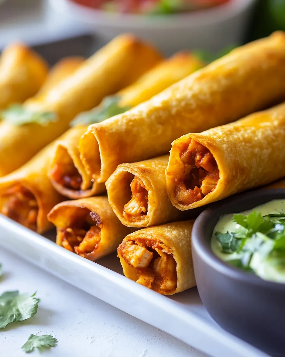 Quick Crispy Baked Chicken Taquitos shot