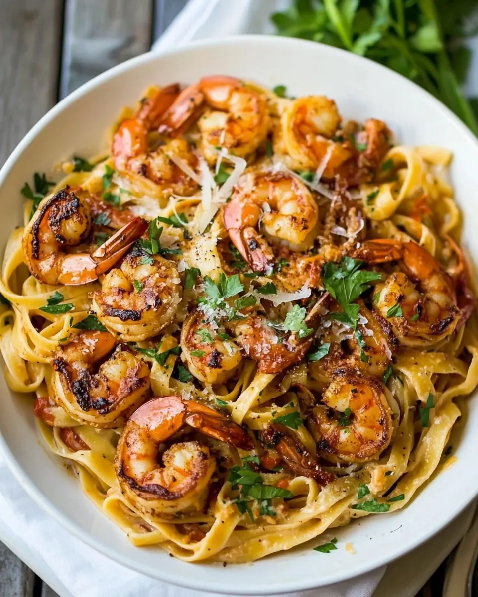 Easy Crispy Cajun Shrimp Fettuccine photo