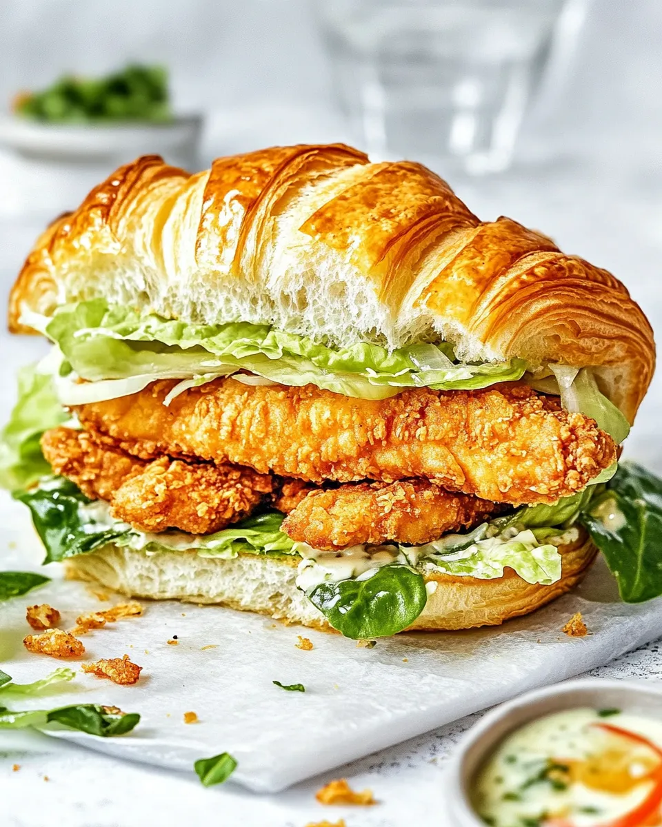 Easy Crispy Chicken Croissant Sandwich recipe photo