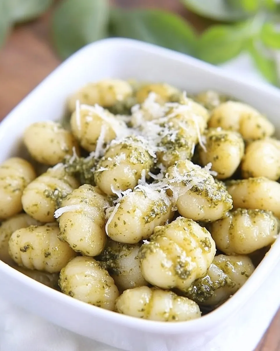 Delicious Crispy Gnocchi with Basil Pesto photo