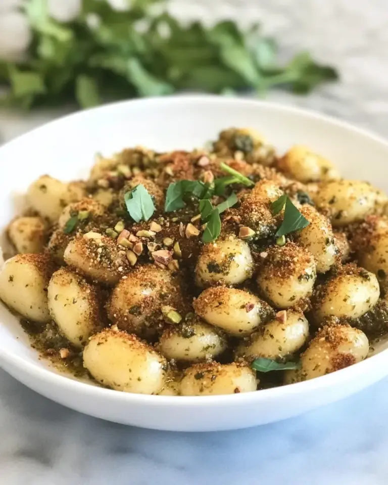 Delicious Crispy Gnocchi with Pistachio Pesto. picture